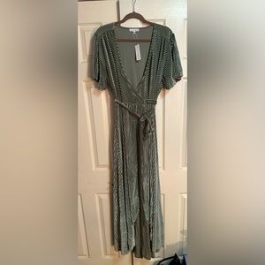 Baltic Born Andi Ribbed Velvet Wrap Dress, Dusty Sage, XXXL Plus size